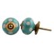 Sea Green Etched Dot Ceramic Drawer Knob